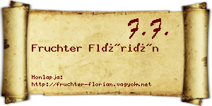 Fruchter Flórián névjegykártya
